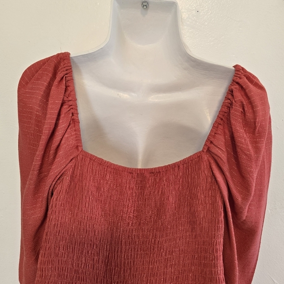 Express - Coral Smocked Blouse - Picture 7 of 13